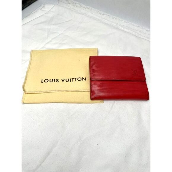 Louis Vuitton Red Epi Porte Feiulle Elise Leather Trifold Wallet - Picture 9 of 12